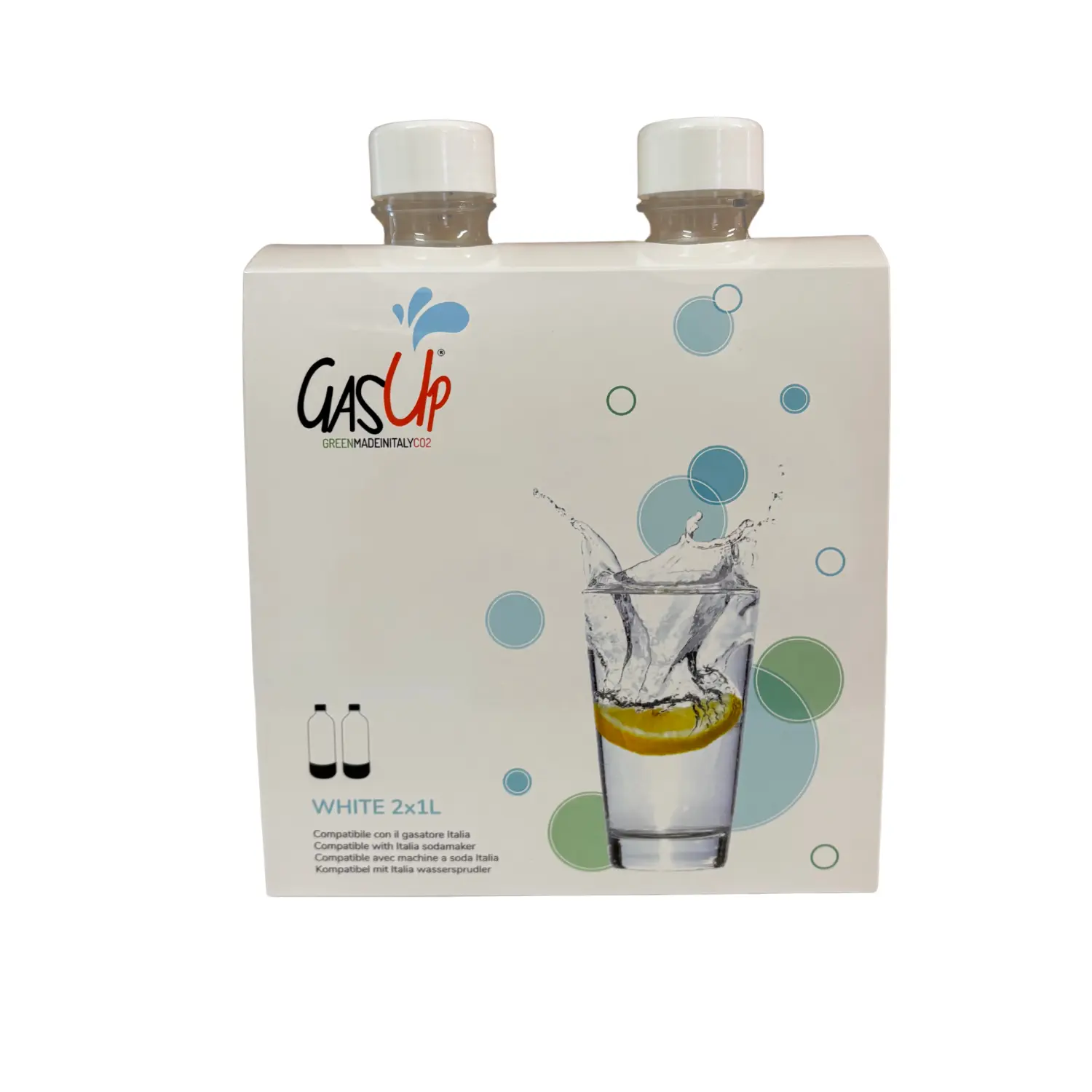 Set di 2 bottiglie per gasatore gas up White